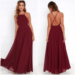Lulus Mythical Kind of Love Wine Red Maxi Dress